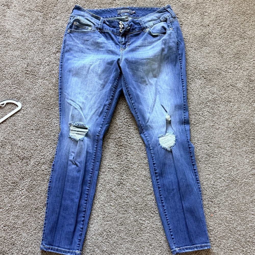 Torrid Light Blue Distressed Skinny Jeans